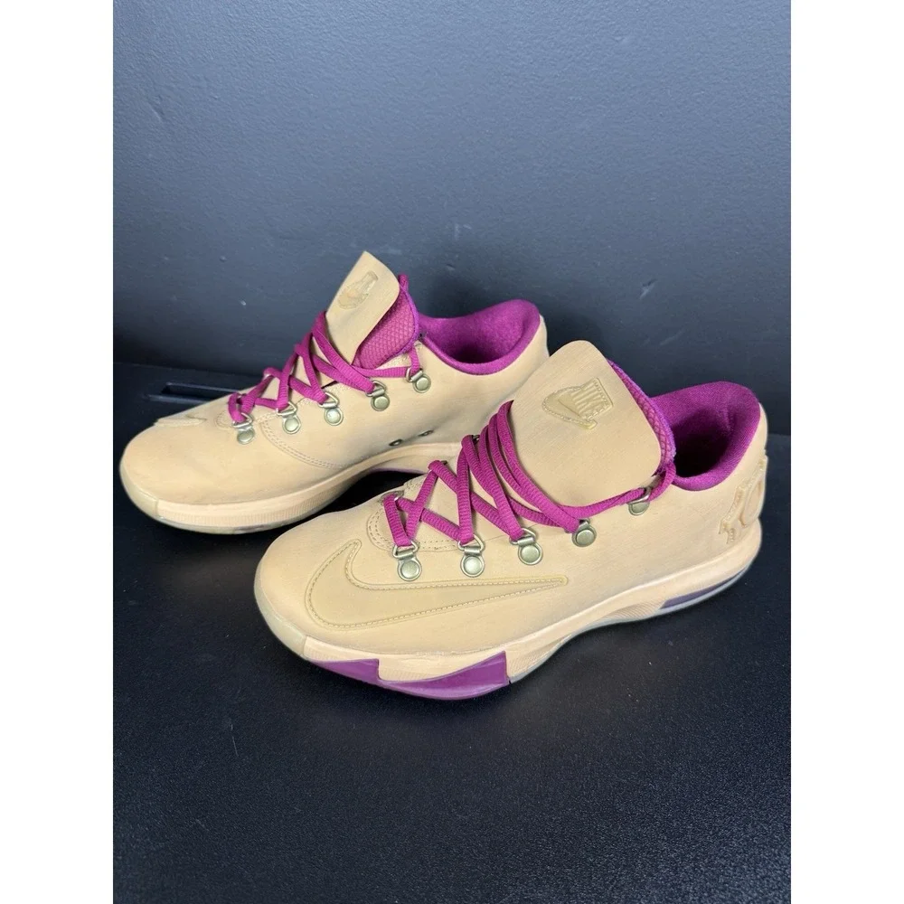 NIKE KD VI 6 EXT QS Men 8 WHEAT BROWN RASPBERRY BLUE GUM 639046-900 KEVIN DURANT